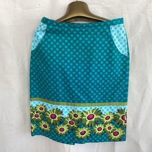 Mandala vintage blue floral print woman’s skirt small